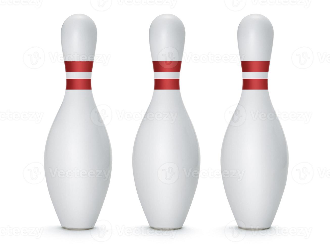 Bowling-Pins isoliert auf weißem Hintergrund foto