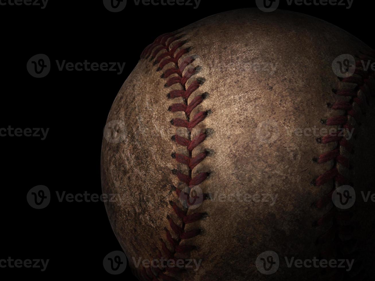 Baseballball auf schwarzem Hintergrund foto
