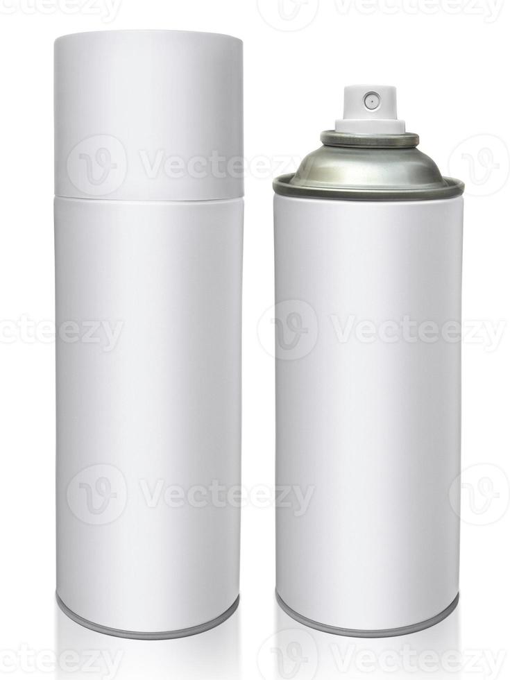 Aerosolflasche isoliert auf weißem Hintergrund foto