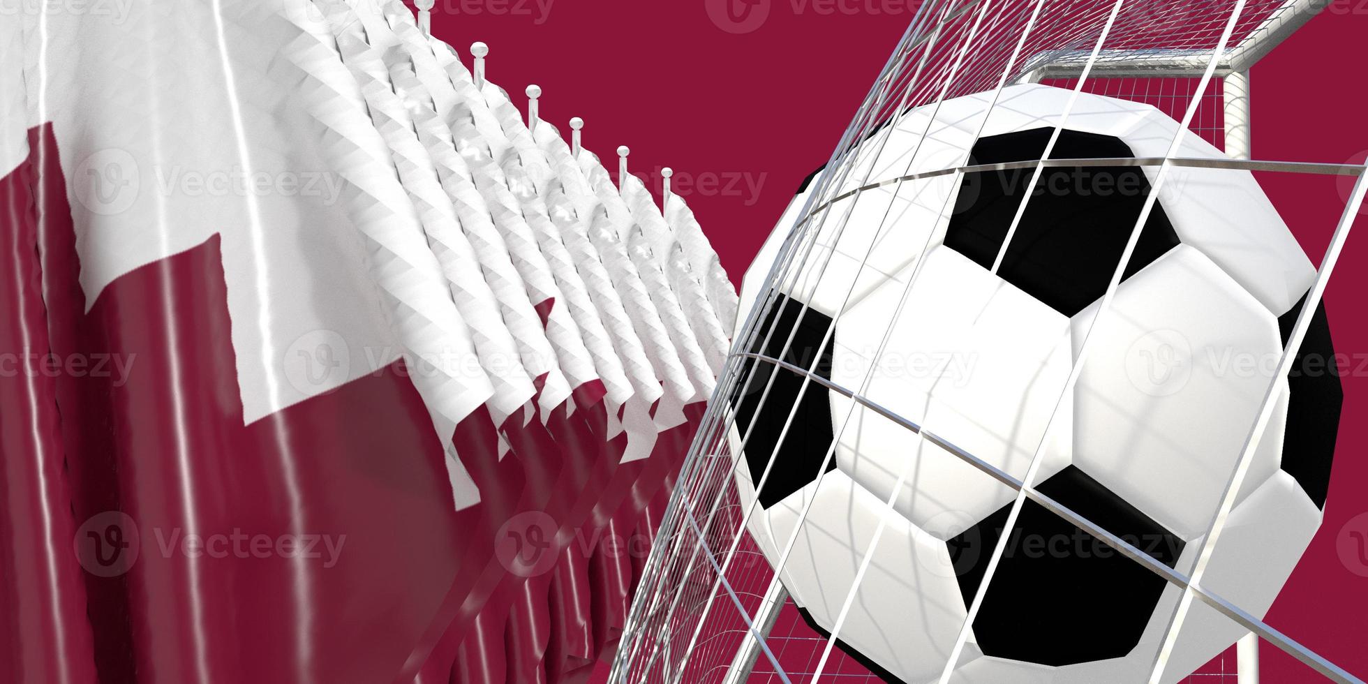 rot weiß katar dohar flagge land hintergrundbild kopie raum symbol fußball weltmeisterschaft emirat fußball sport katar spiel 2022 veranstaltung ziel team champion arabisch islam nation tag travel.3d render foto