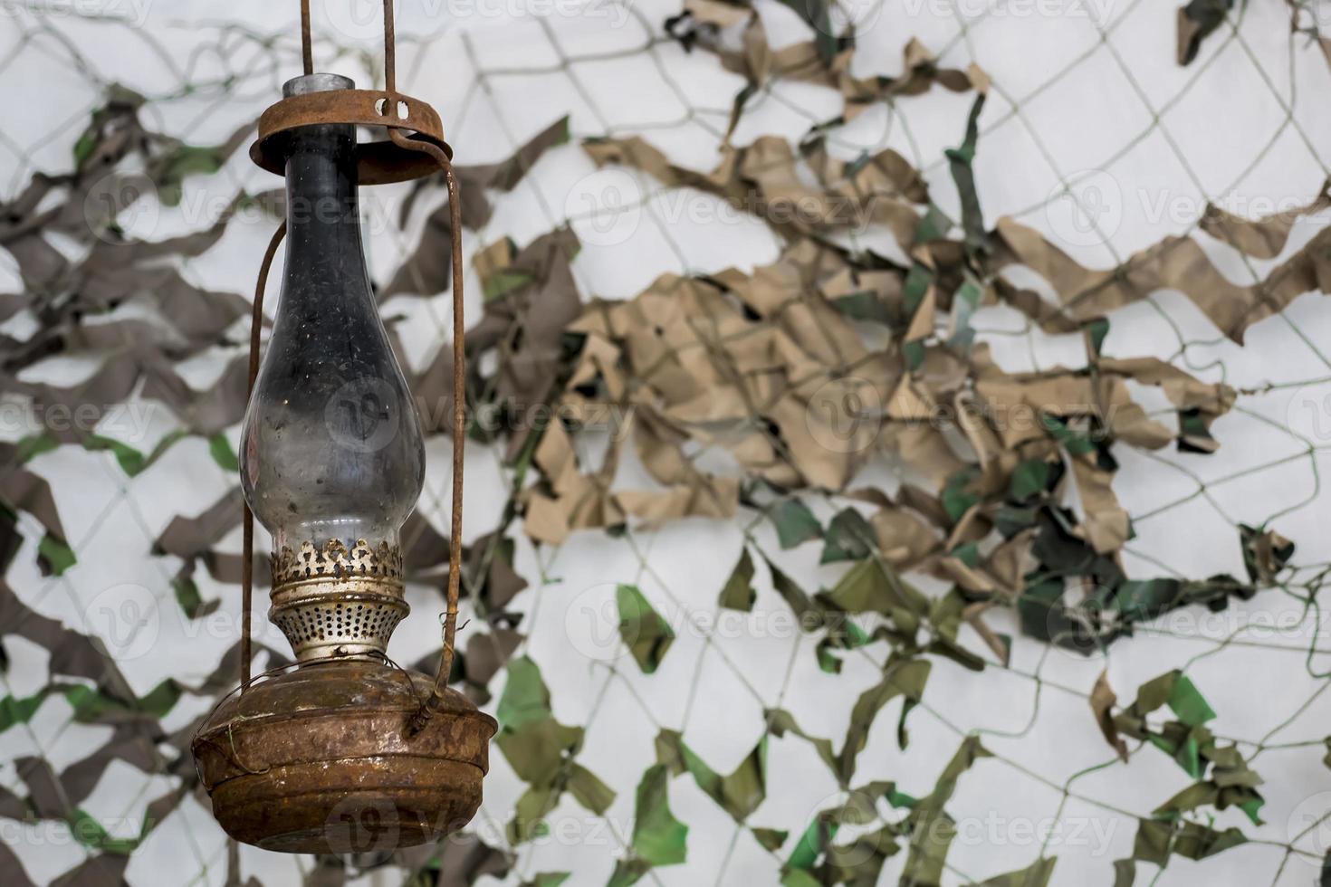 Militärischer Hintergrund, Petroleumlampe foto