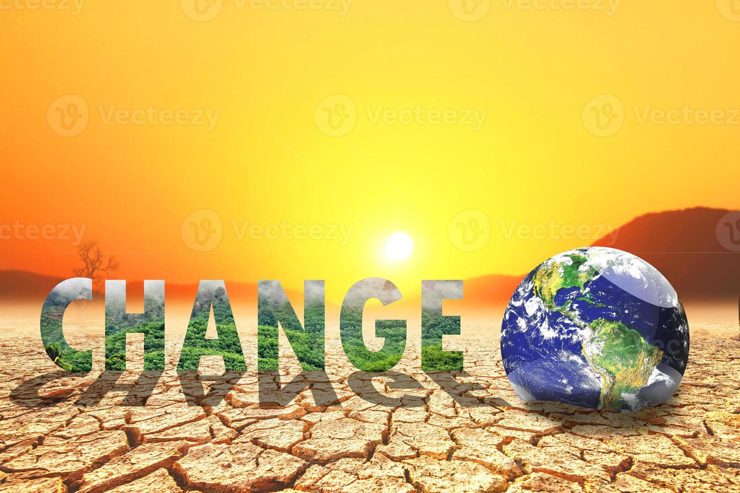 Konzept der globalen Erwärmung und des Klimawandels foto