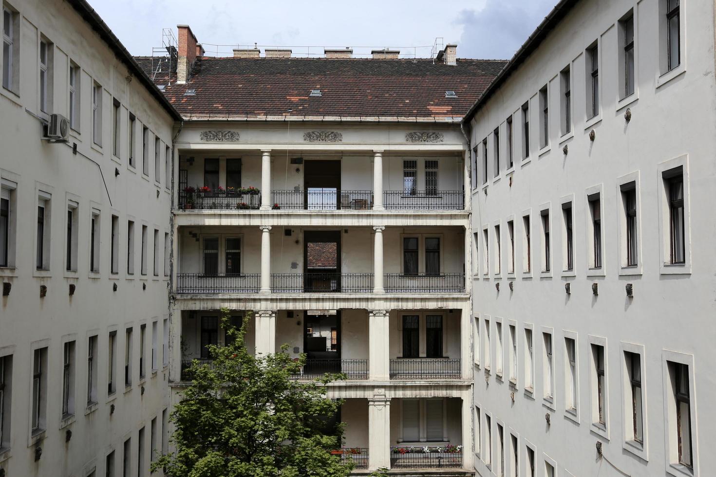 gebäude und strukturen auf den straßen von budapest, der hauptstadt von ungarn. foto