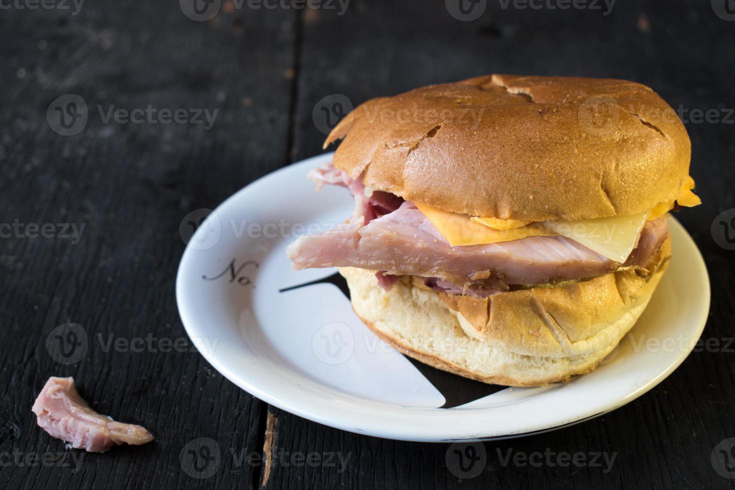 übrig gebliebenes Thanksgiving-Schinkensandwich foto