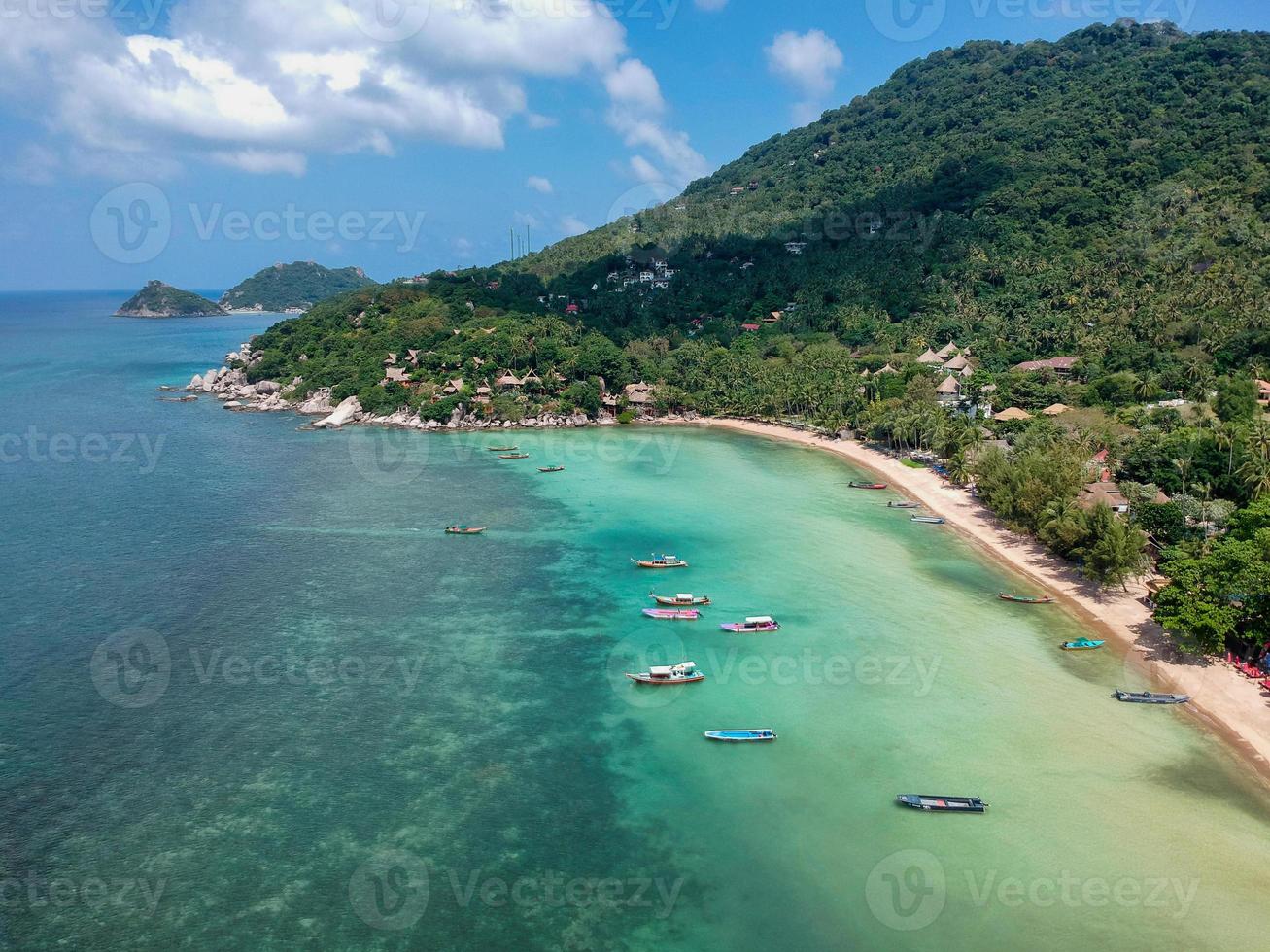 Luftaufnahme am Strand von Sairee, aktuelle Insel Koh Tao, thailand foto