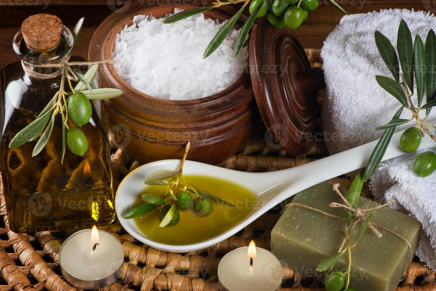 Hygieneartikel für Bad und Spa von Oliven foto