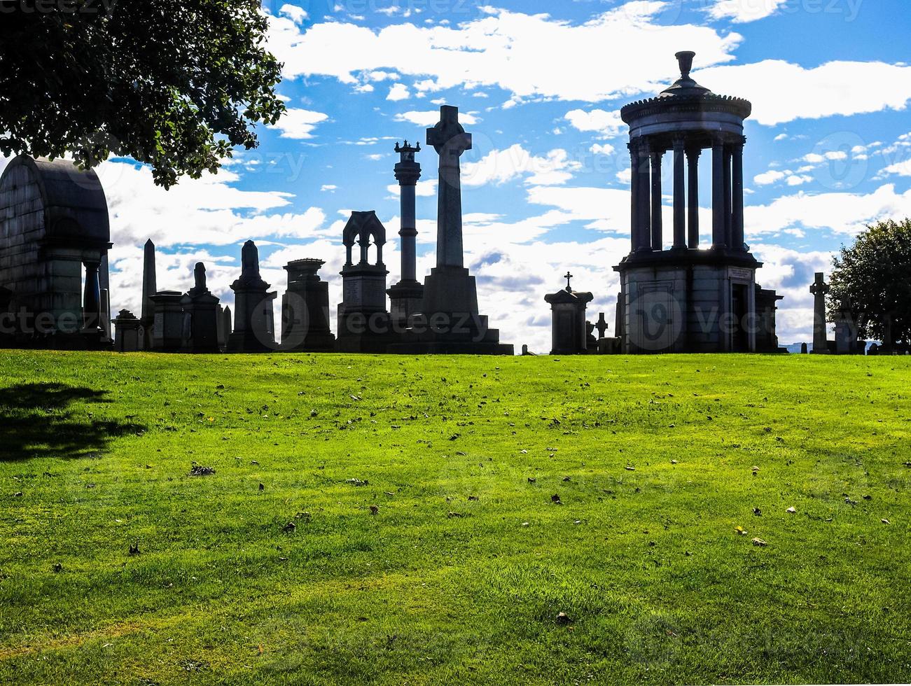 hdr friedhof nekropole von glasgow foto