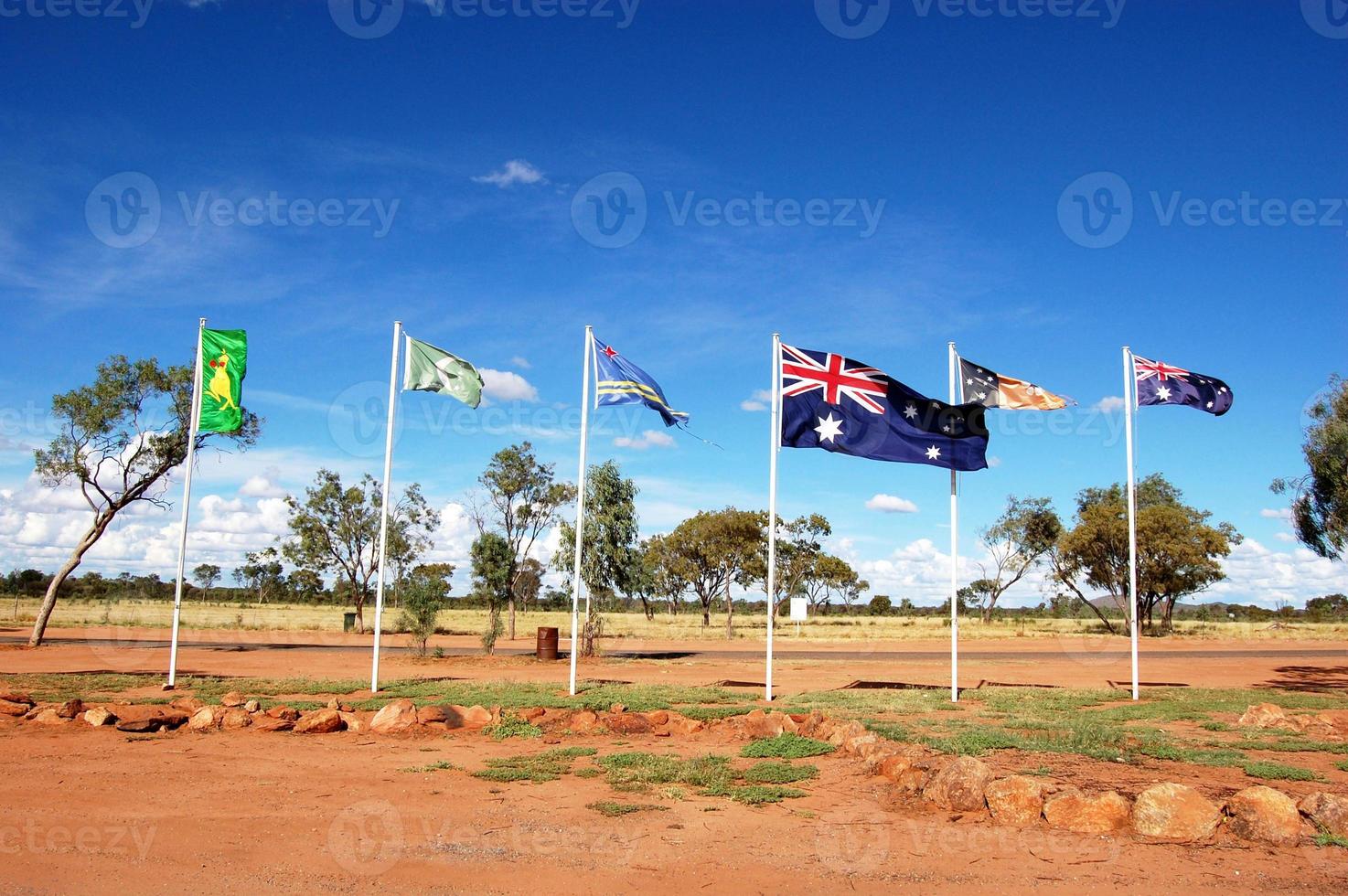 australische und eingeborene Flaggen foto