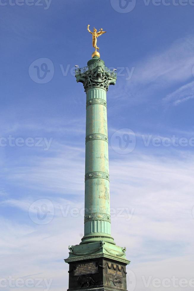 Juli Kolumne auf dem Bastille Platz, Paris, Frankreich. foto