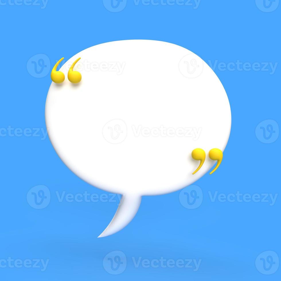 3D-Chat-Blasen minimales Konzept von Social-Media-Nachrichten 3D-Illustrationen foto