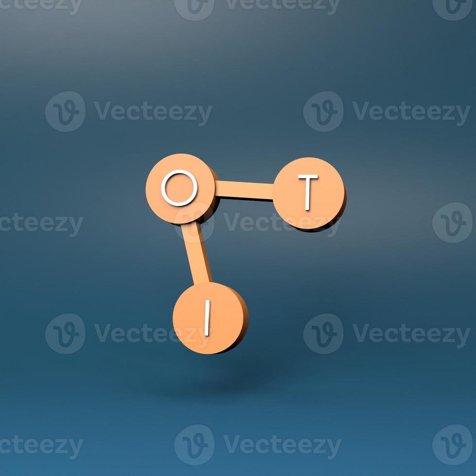 Internet-Ding-Logo-Symbol. iot-Konzept. 3D-Darstellung. foto