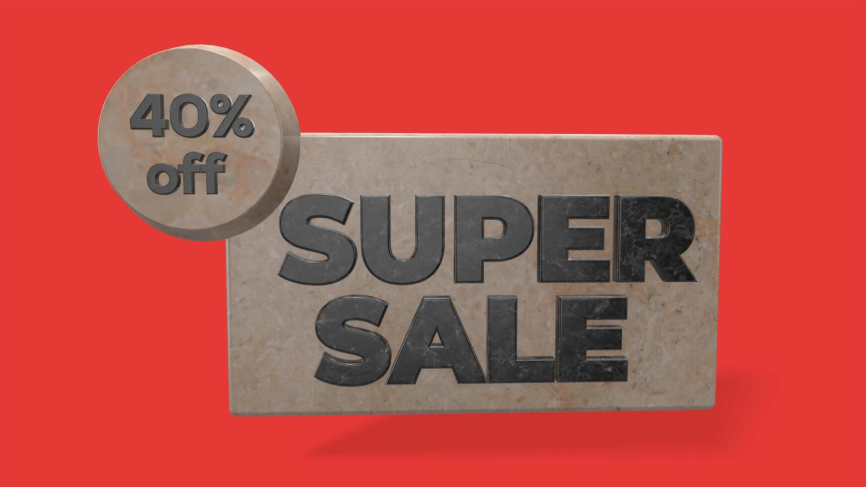 40 Rabatt auf Super Sale 3D-Render-Nutzung für Zielseite, Vorlage, ui, Website, Poster, Banner, Flyer, Hintergrund, Geschenkkarte, Gutschein, Etikett, Tapete, Verkaufsförderung, Werbung, Marketing foto