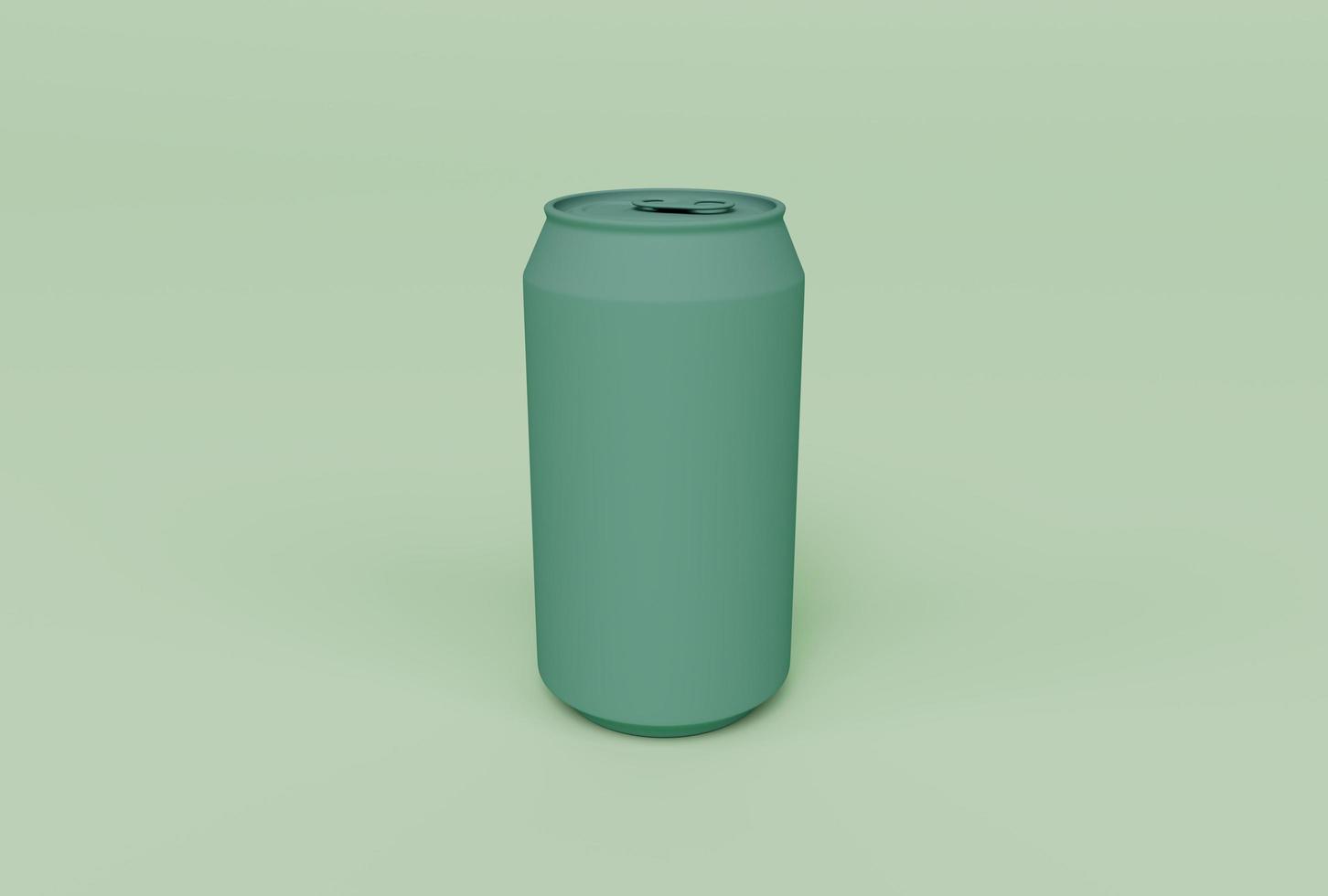3D-Darstellung von Getränkedose isoliert auf pastellfarbenem Hintergrund, 3D-Hintergrund minimale Szene foto