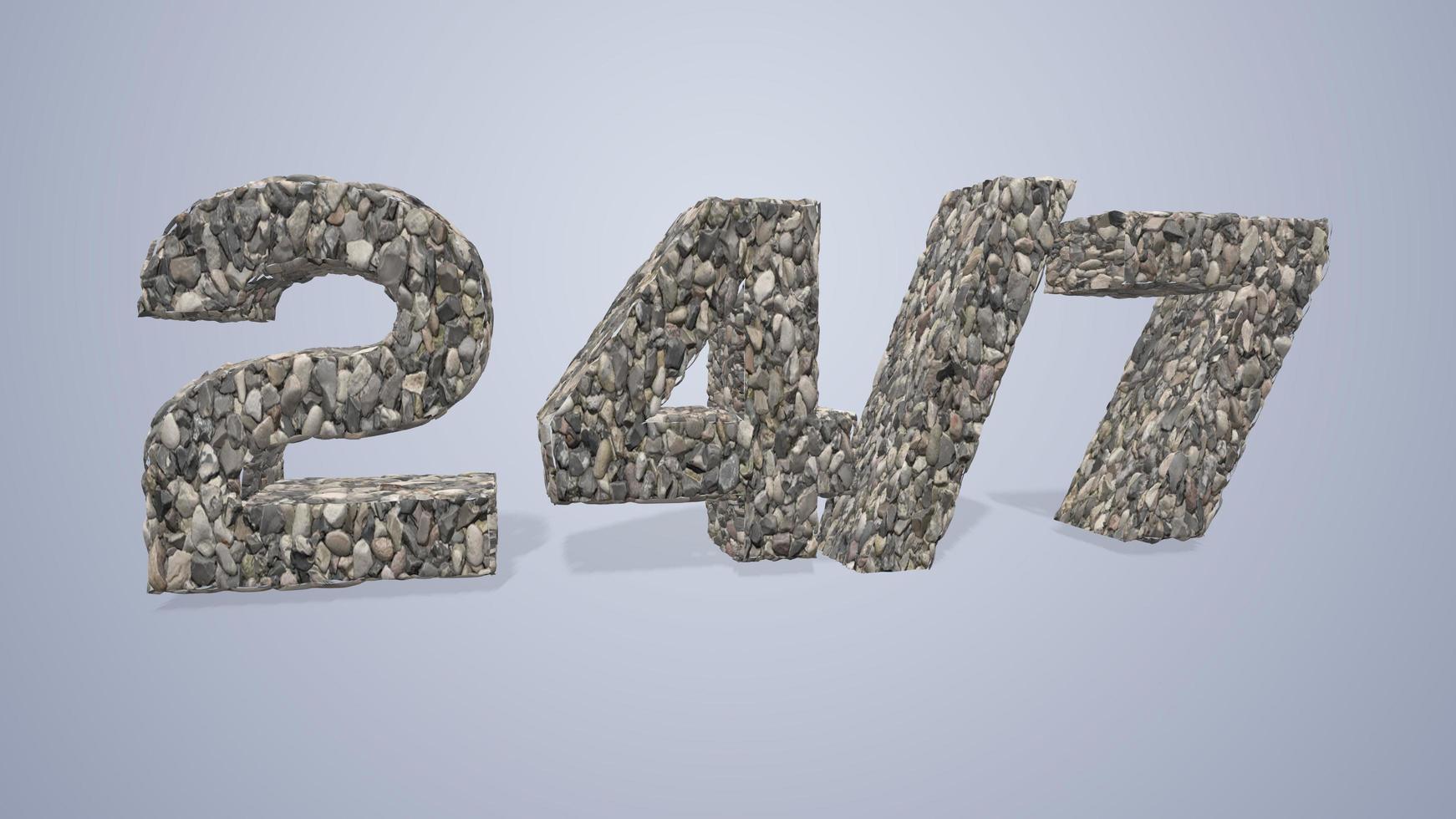 24 Stunden am Tag und 7 Tage die Woche 3D-Rendering foto