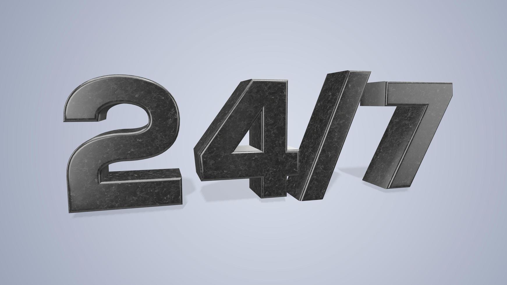 24 Stunden am Tag und 7 Tage die Woche 3D-Rendering foto