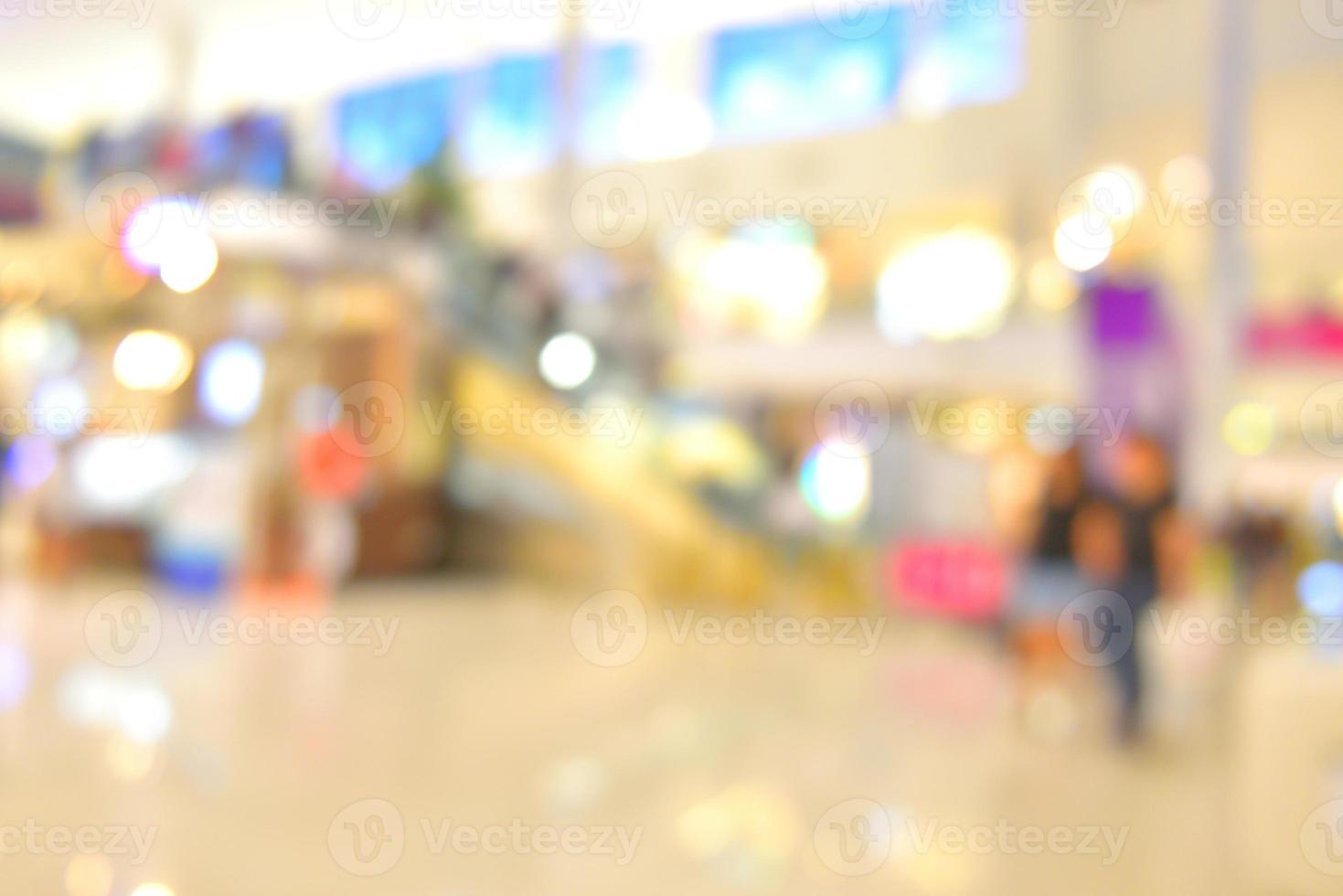 abstrakte unscharfe einkaufszentrum und kaufhausinnenraum für hintergrund foto