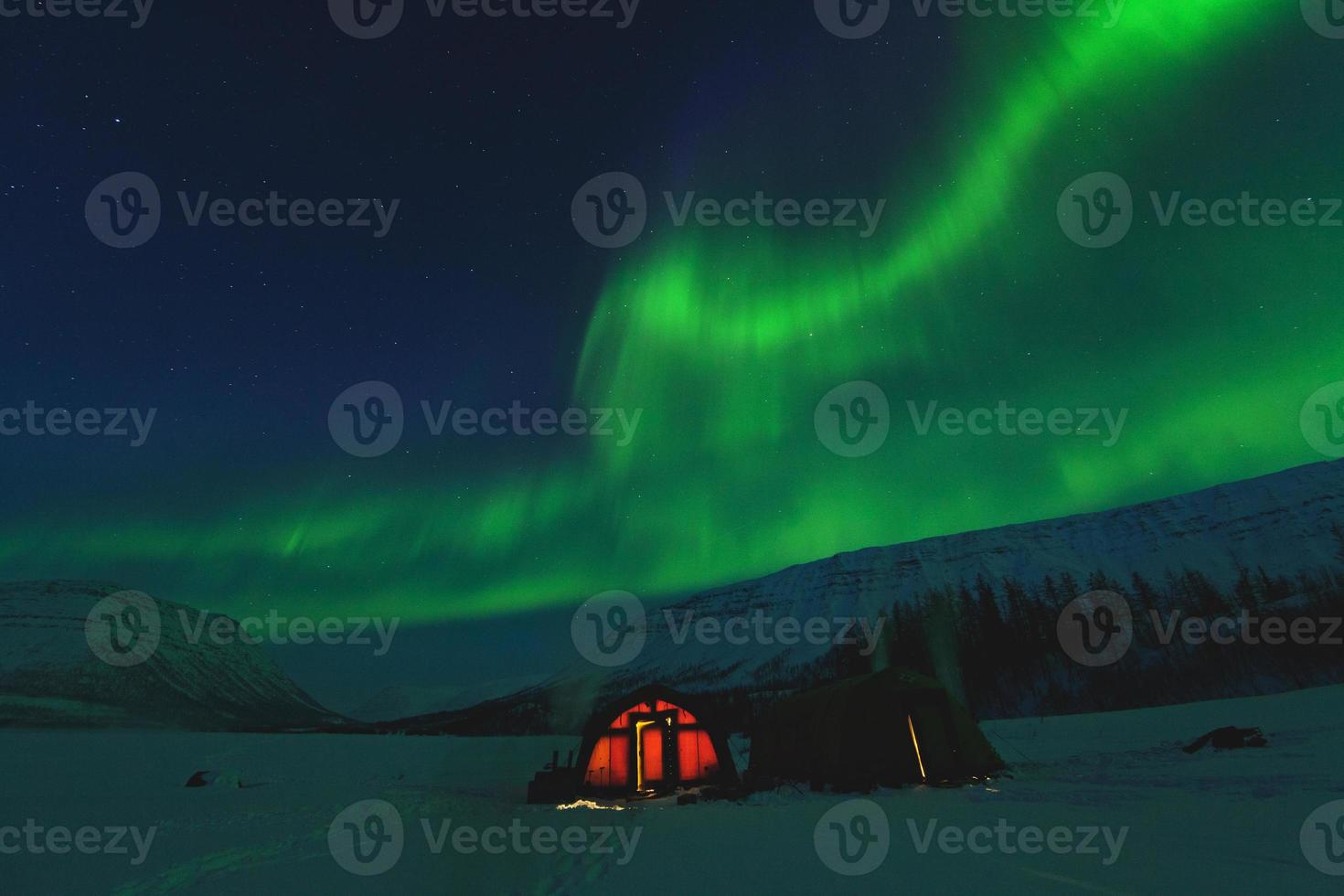 die Polarlichter zum Putorana-Plateau. Russland foto