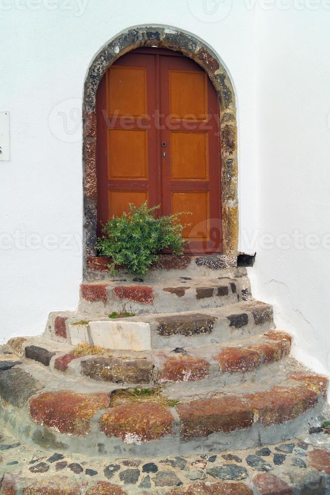 traditionelle Architektur des Dorfes Oia auf der Insel Santorini foto