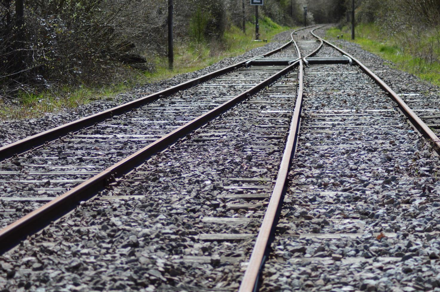 Zoom auf eine alte Eisenbahn foto