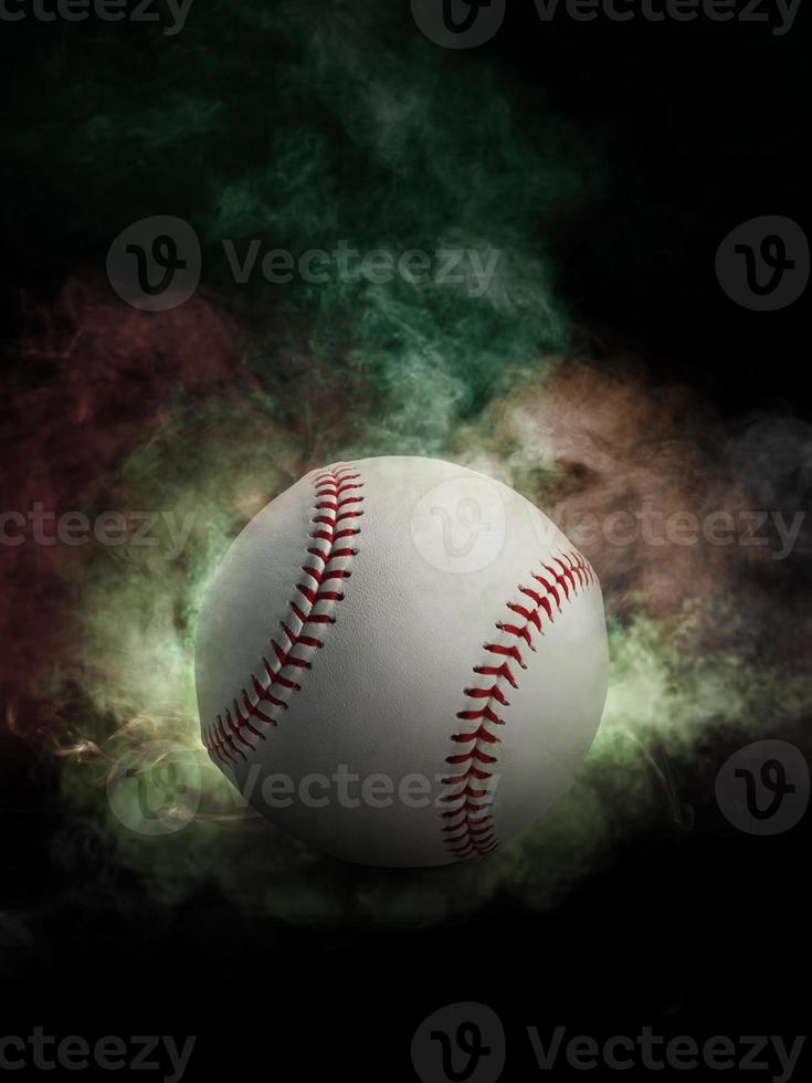 Baseball auf dem Farbrauchhintergrund foto