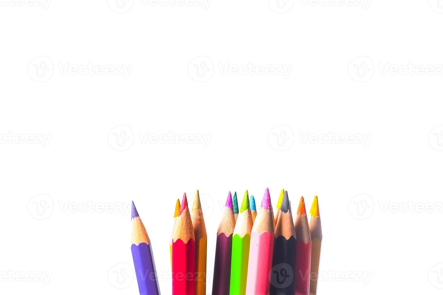 Buntstifte für Schüler zur Verwendung in der Schule oder im Beruf foto