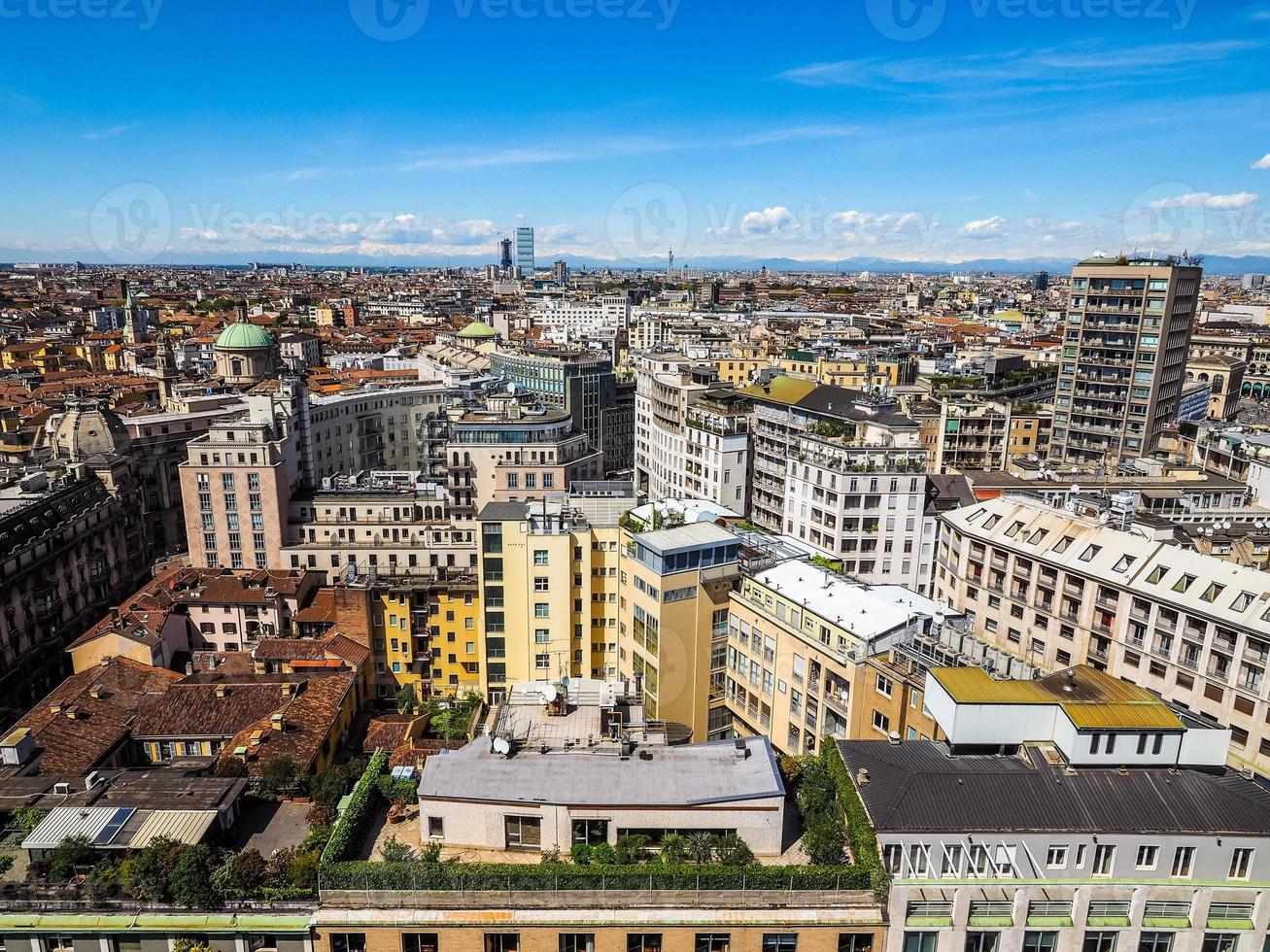 hdr-luftaufnahme von mailand, italien foto