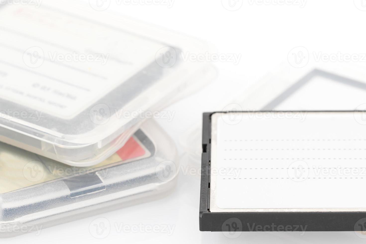 Compact-Flash-Speicherkarte und Hülle foto