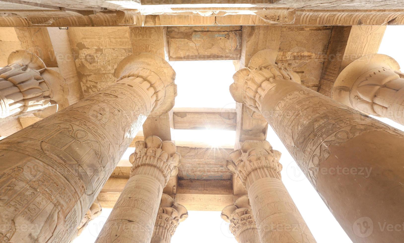 Spalte im Tempel Kom Ombo, Assuan, Ägypten foto