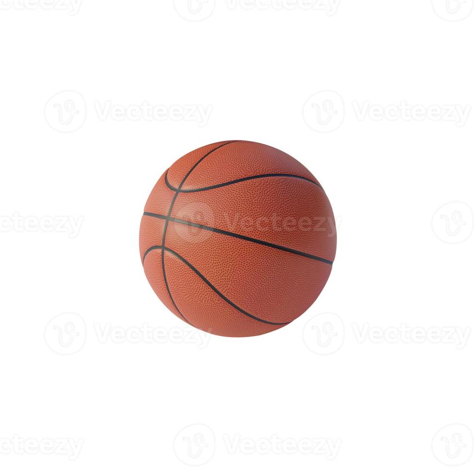 Basketball isoliert auf weißem Hintergrund. 3D-Rendering foto