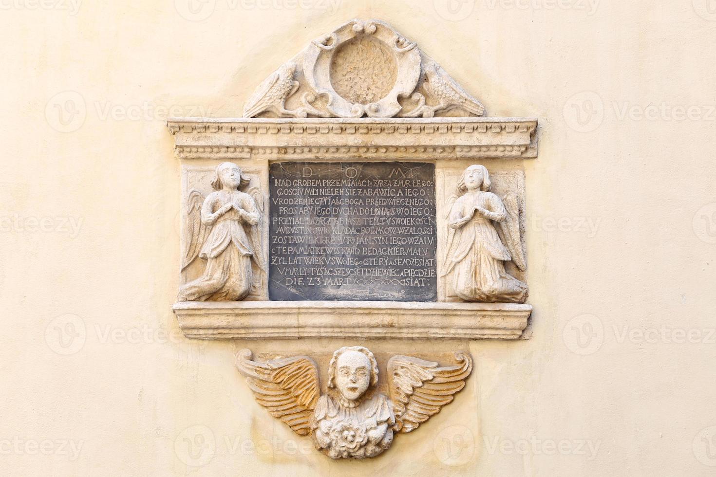 Relief in der armenischen Kathedrale von Lemberg, Ukraine foto