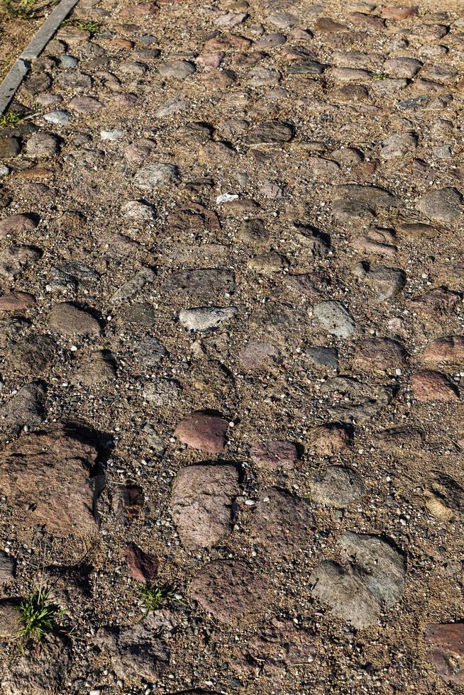 eine Straße aus Kopfsteinpflaster foto