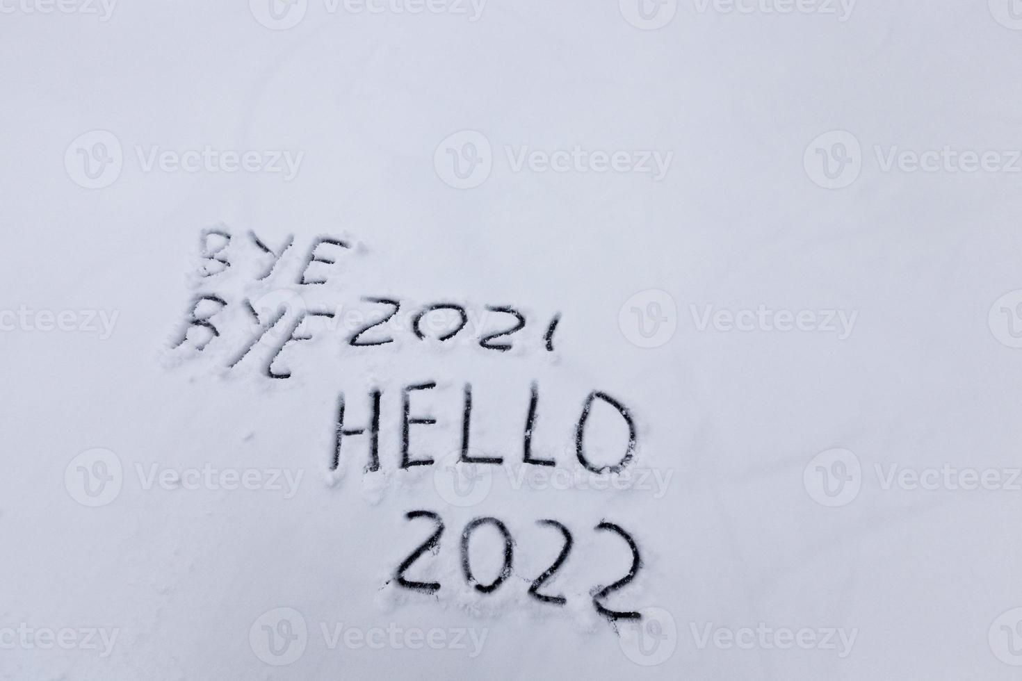 die Inschrift über den Beginn des neuen Jahres 2022 foto