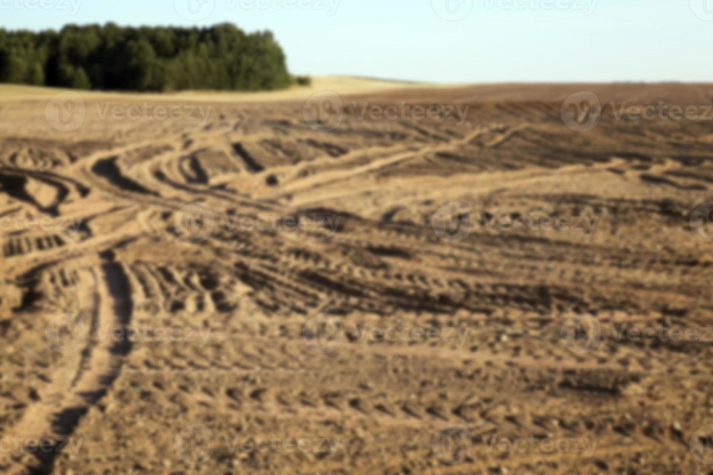 gepflügtes landwirtschaftliches Feld foto