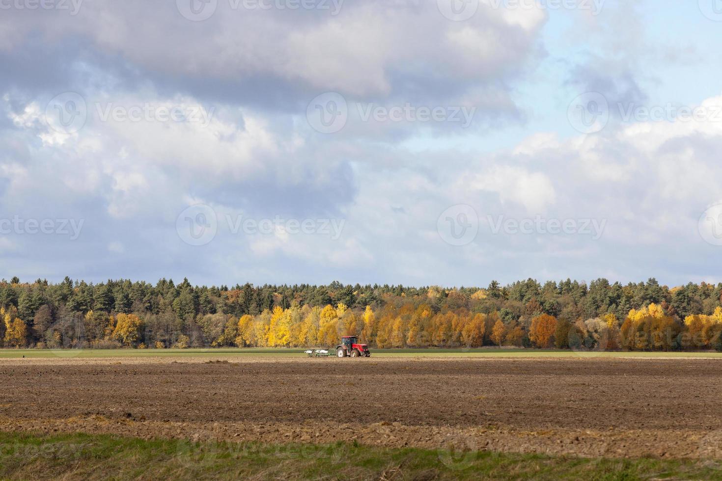 Traktor auf einem Feld foto