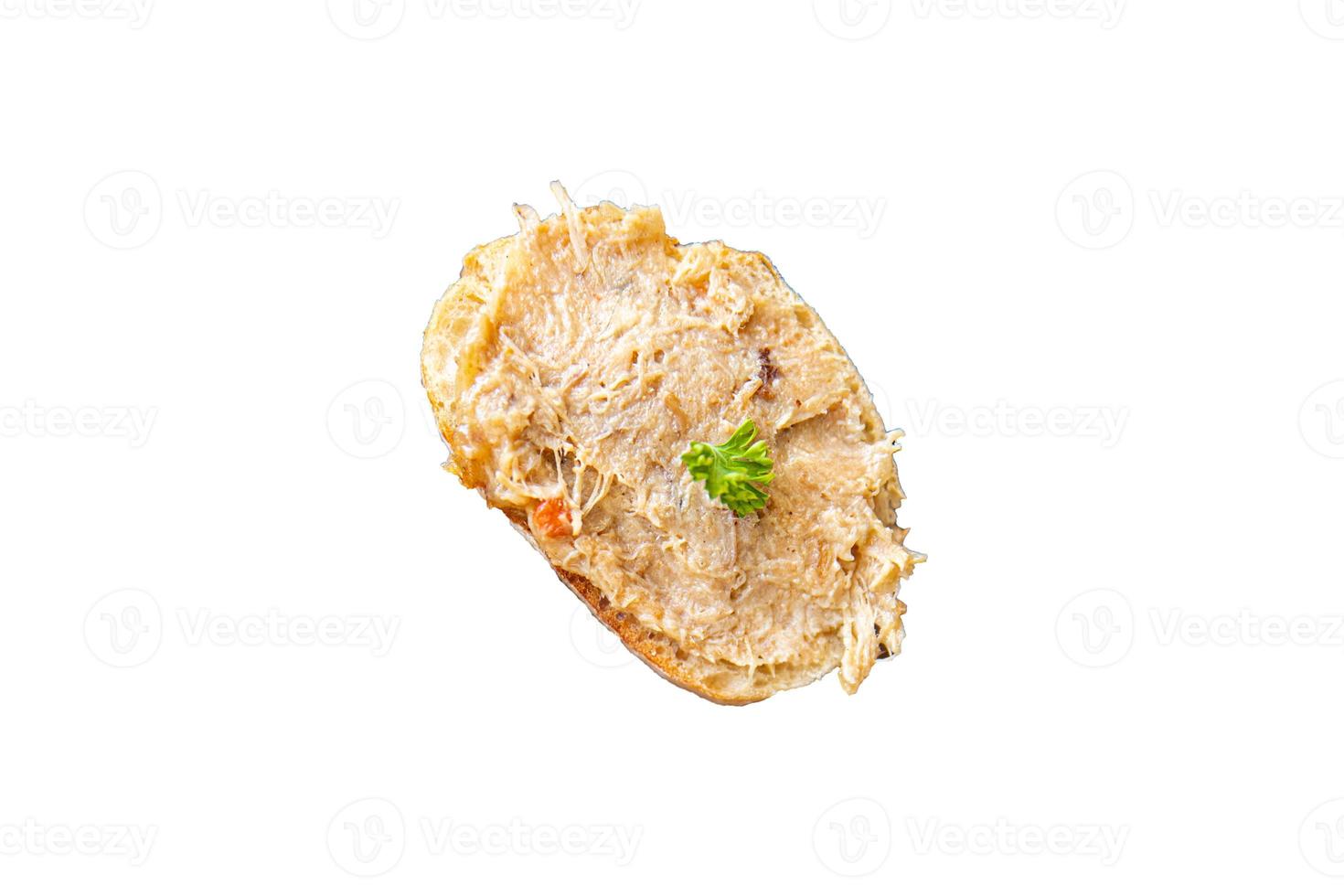 Pastete Rillettes Hühnerfleisch Ente, Gans Geflügel Pastete Küche frische gesunde Mahlzeit Essen Snack auf dem Tisch Kopie Raum Essen Hintergrund foto