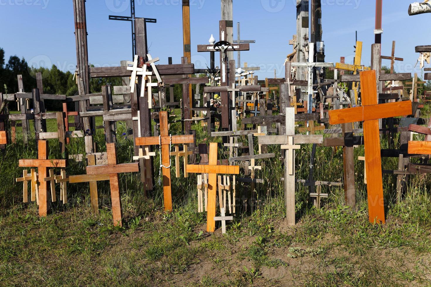 Holzkreuze. Nahansicht foto