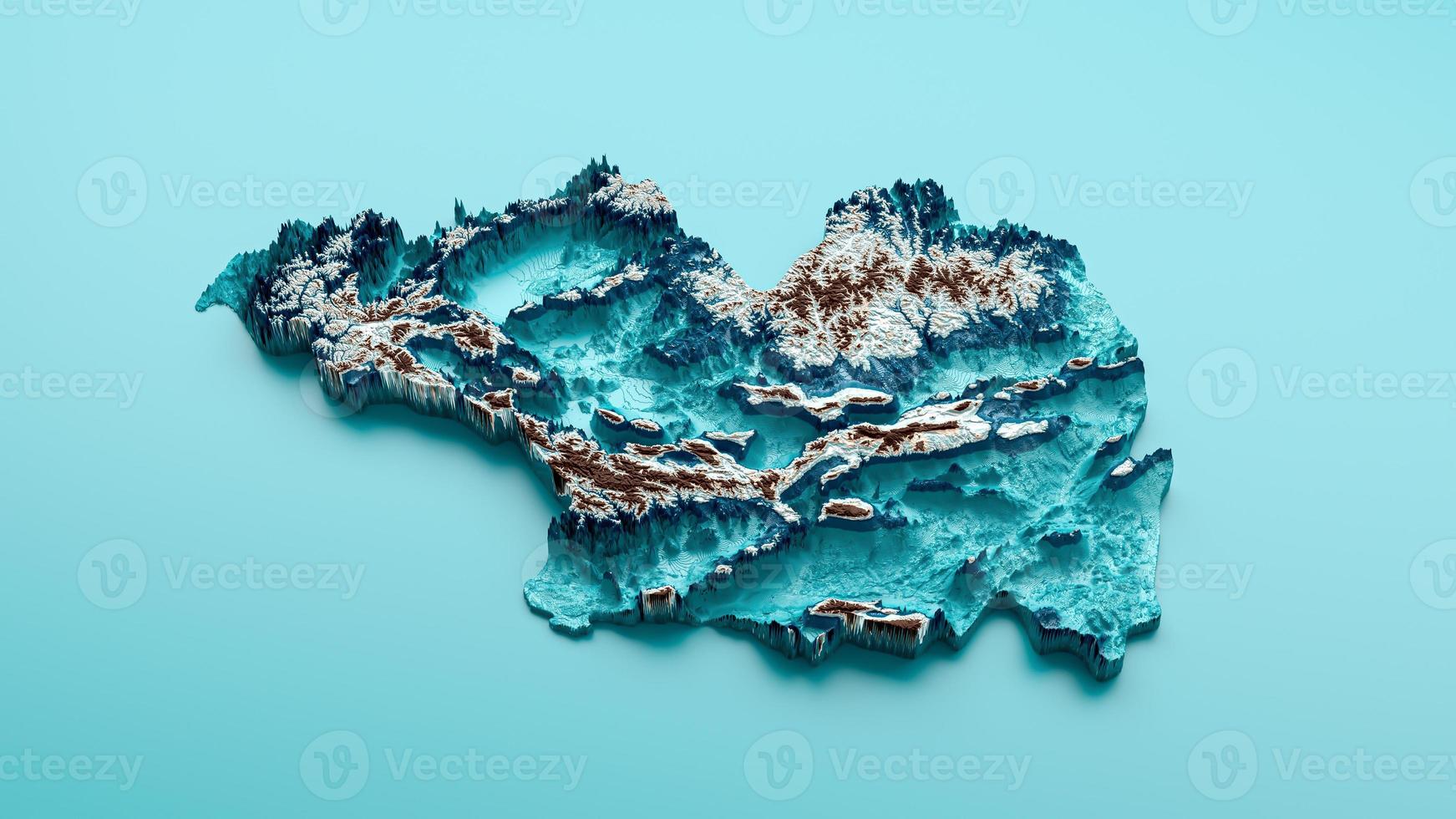 Topografische madina karte hypsometrische madina höhe farbton spektral schattierte reliefkarte 3d illustration foto