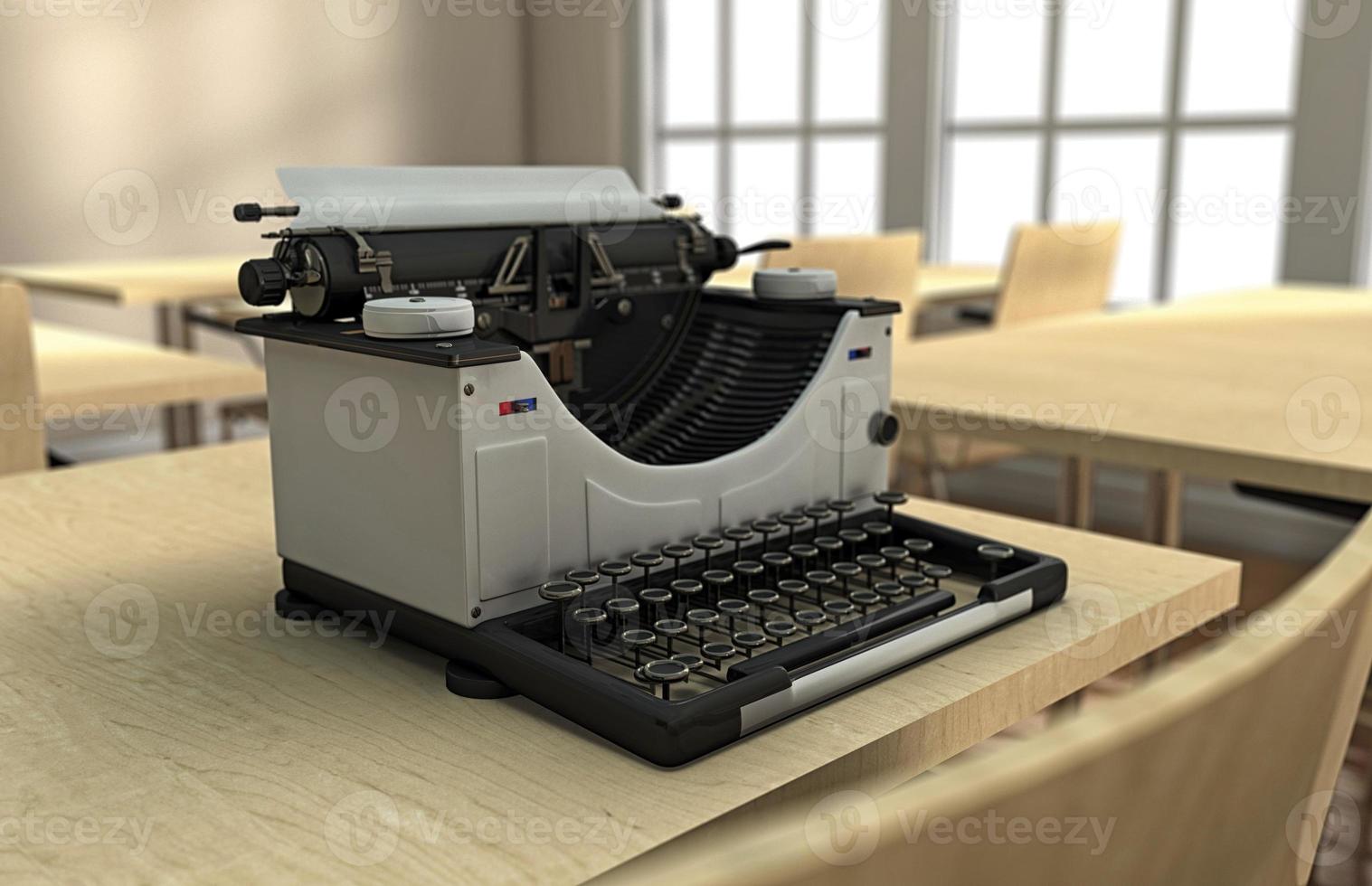 Schreibmaschine auf einem Schreibtisch foto
