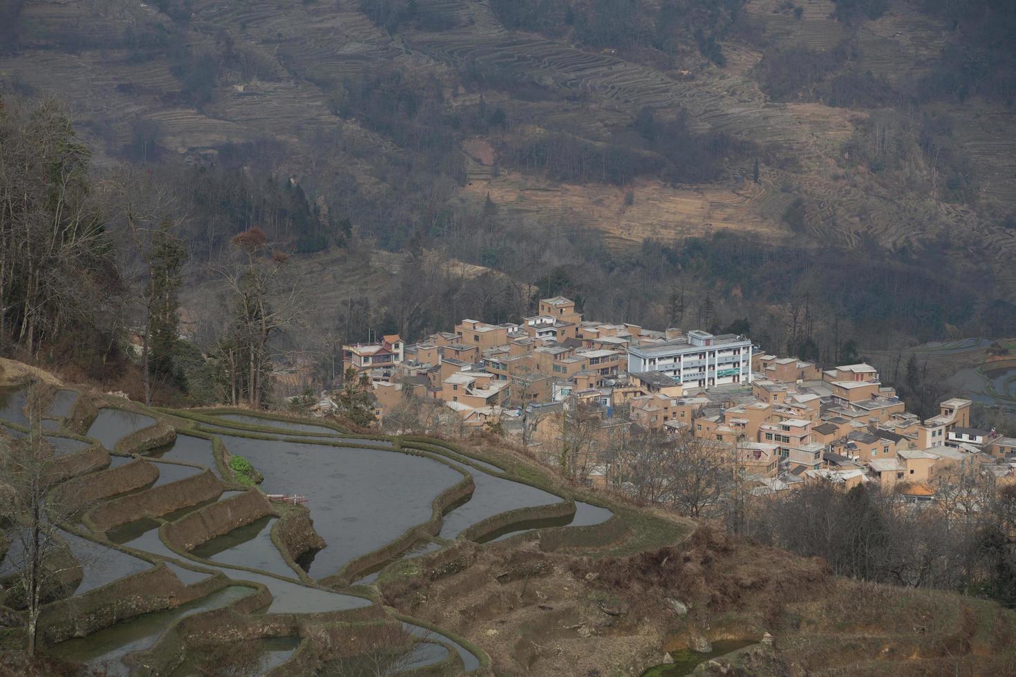 Blick auf die Reisterrassen von Yuan Yang foto