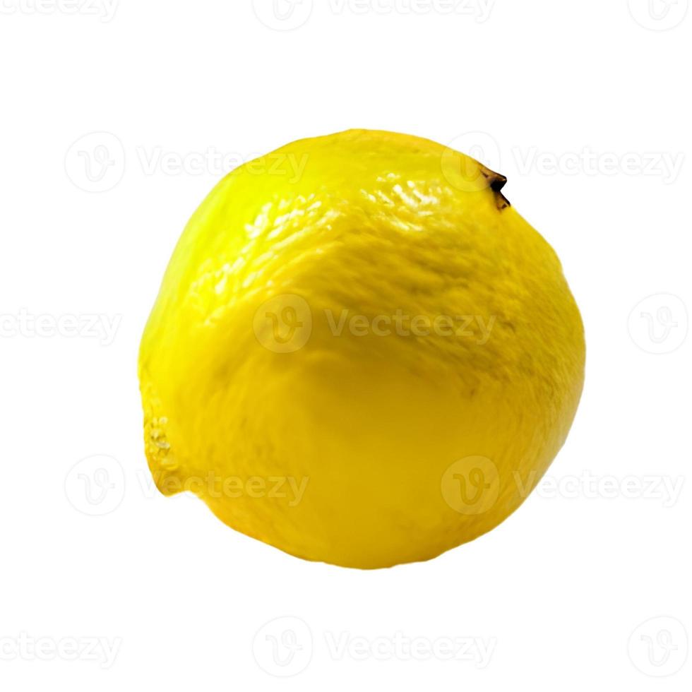Zitronenfrucht und halb geschnittene Zitrone isoliert auf weißem Hintergrund Beschneidungspfad foto