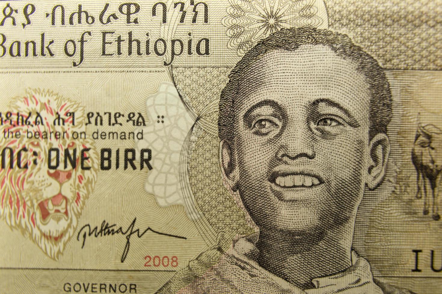 eine äthiopische Birr-Banknote. foto