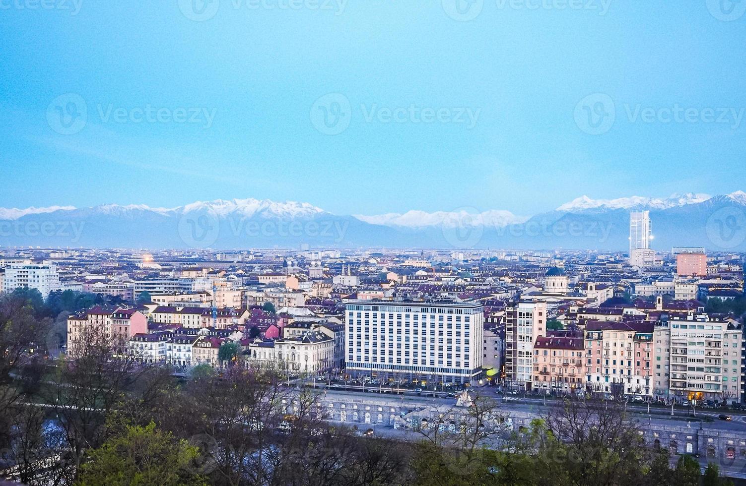 hdr turin skyline am morgen foto