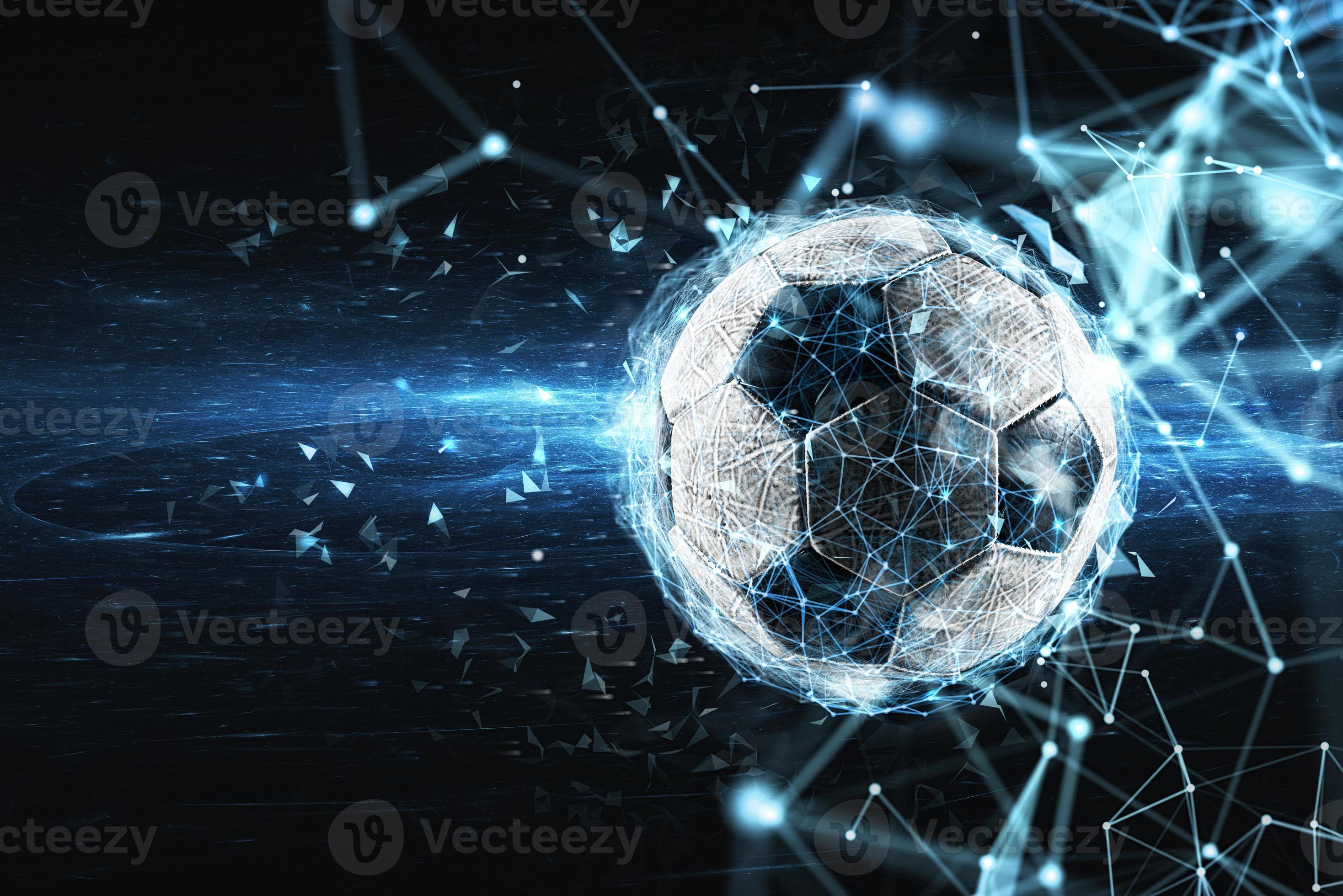Fußball Ball mit Internet Netzwerk Wirkung