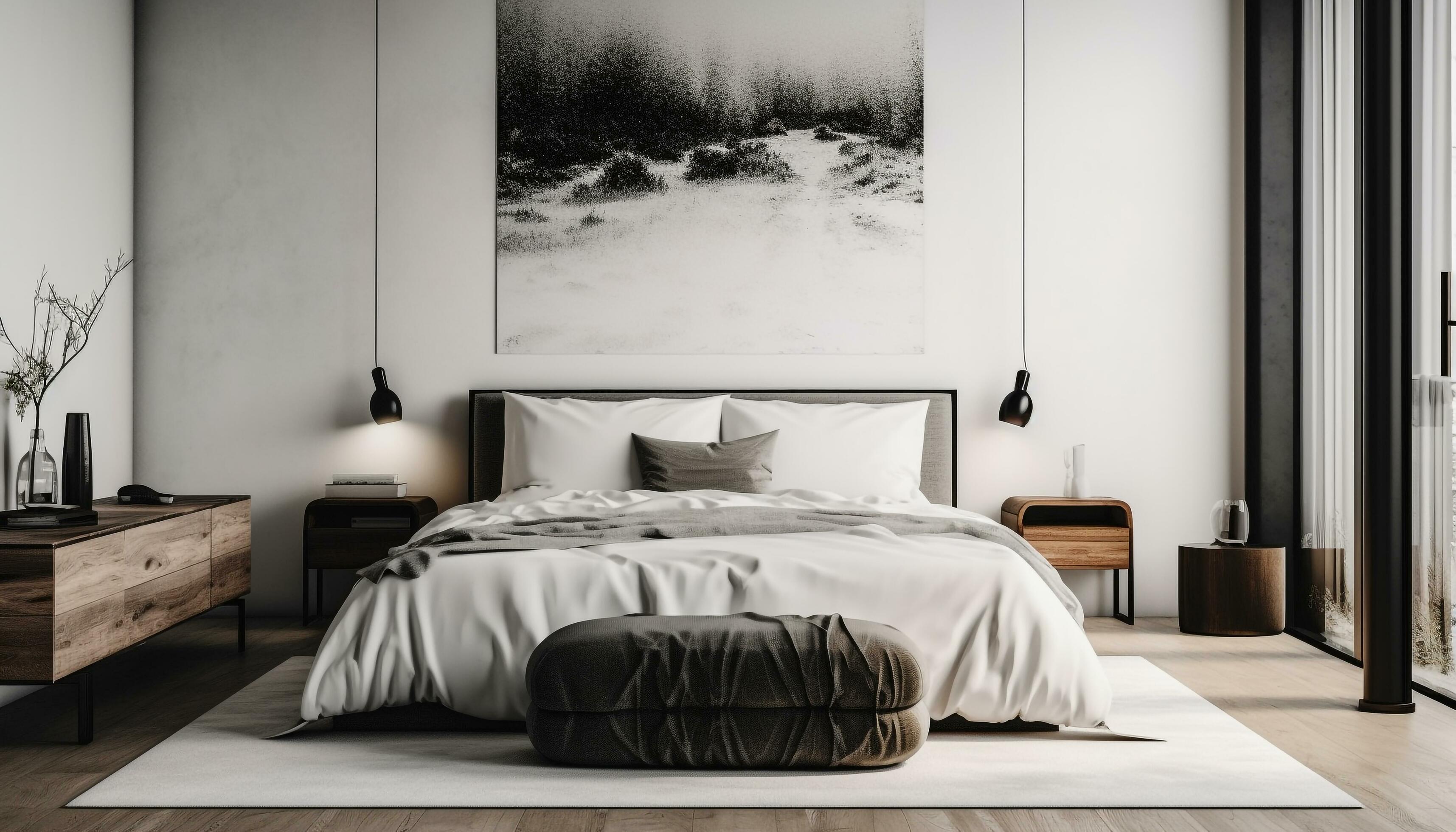 modern luxus schlafzimmer design mit komfortabel bettwäsche und