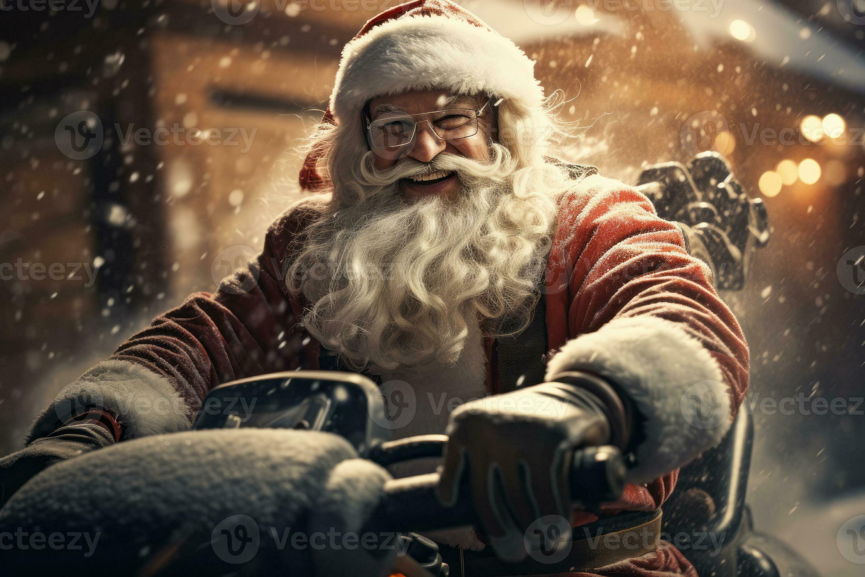 Santa claus Fahren rot Sport Auto auf Weihnachten Tage, liefern die  Geschenke.. ai generiert 25476759 Stock-Photo bei Vecteezy