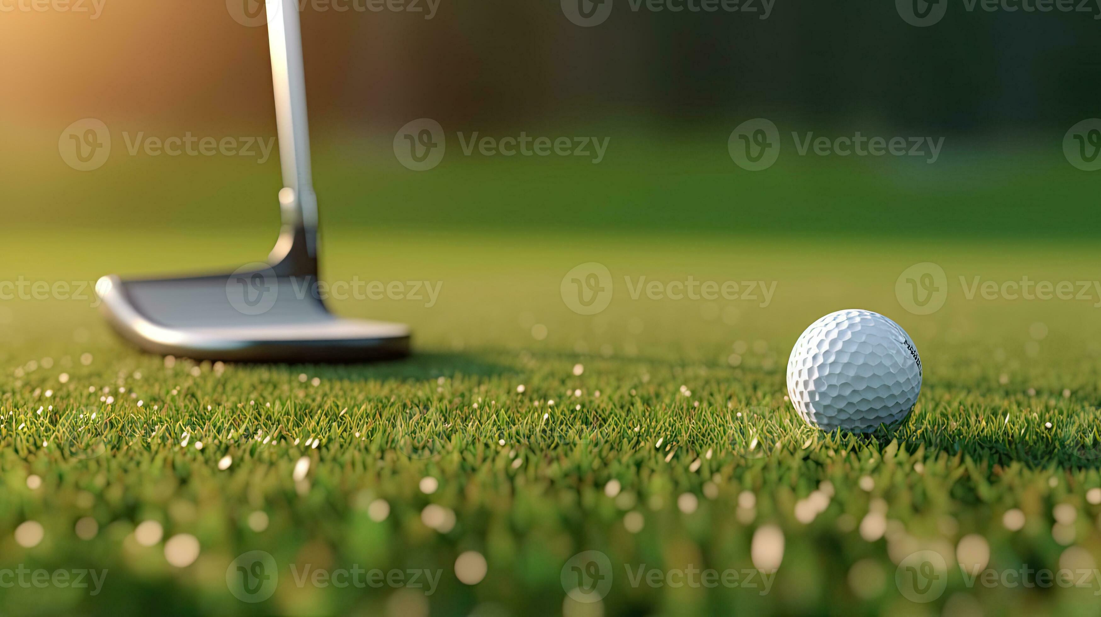 Golf Ball und Golf Verein im Tasche auf Grün Gras beim Sonnenuntergang.  Golfspieler. generativ ai 28246551 Stock-Photo bei Vecteezy