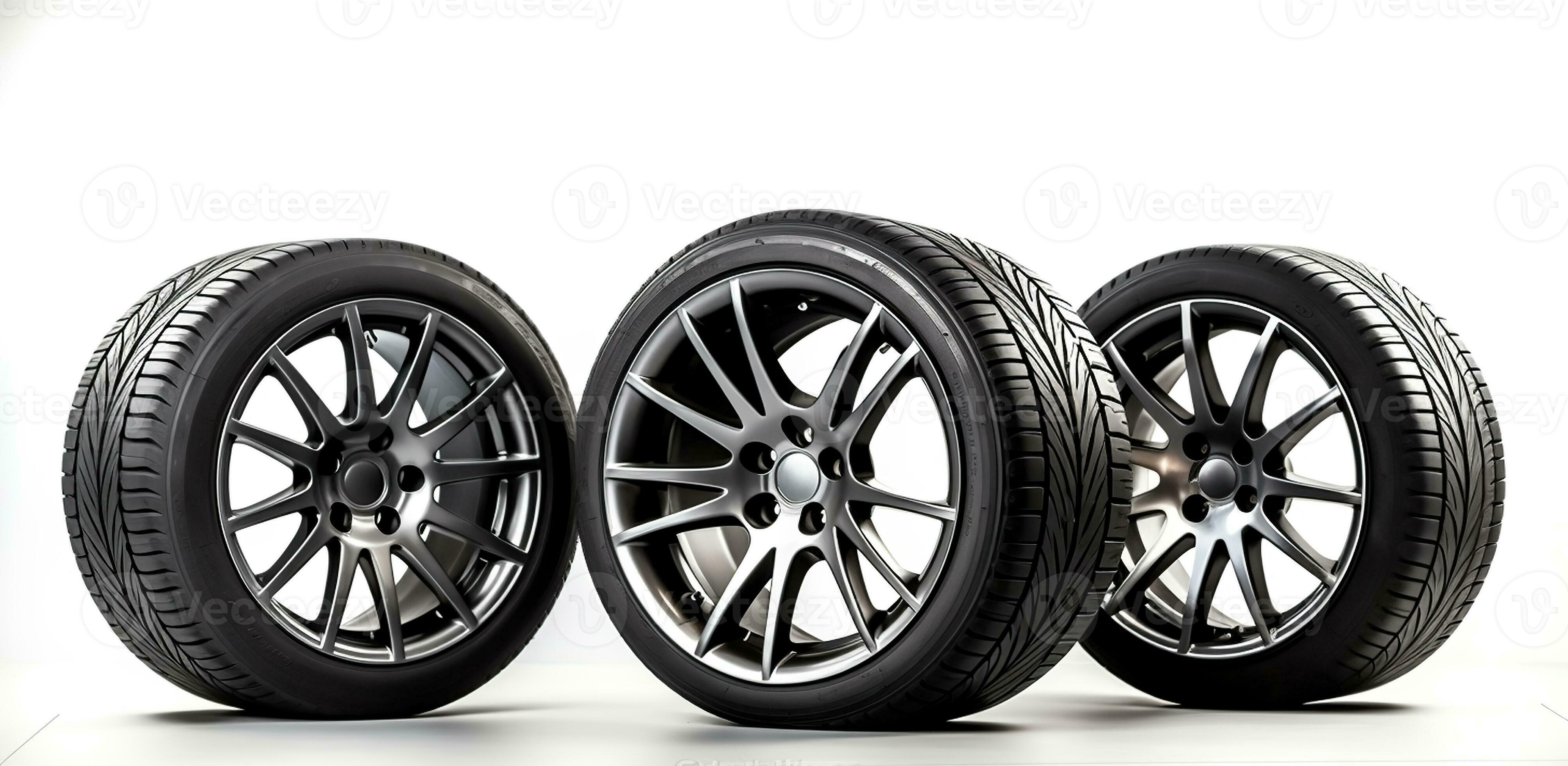 präsentieren das makellos Auto Reifen und Räder im Isolierung auf ein Weiß  Hintergrund. generativ ai 28765411 Stock-Photo bei Vecteezy