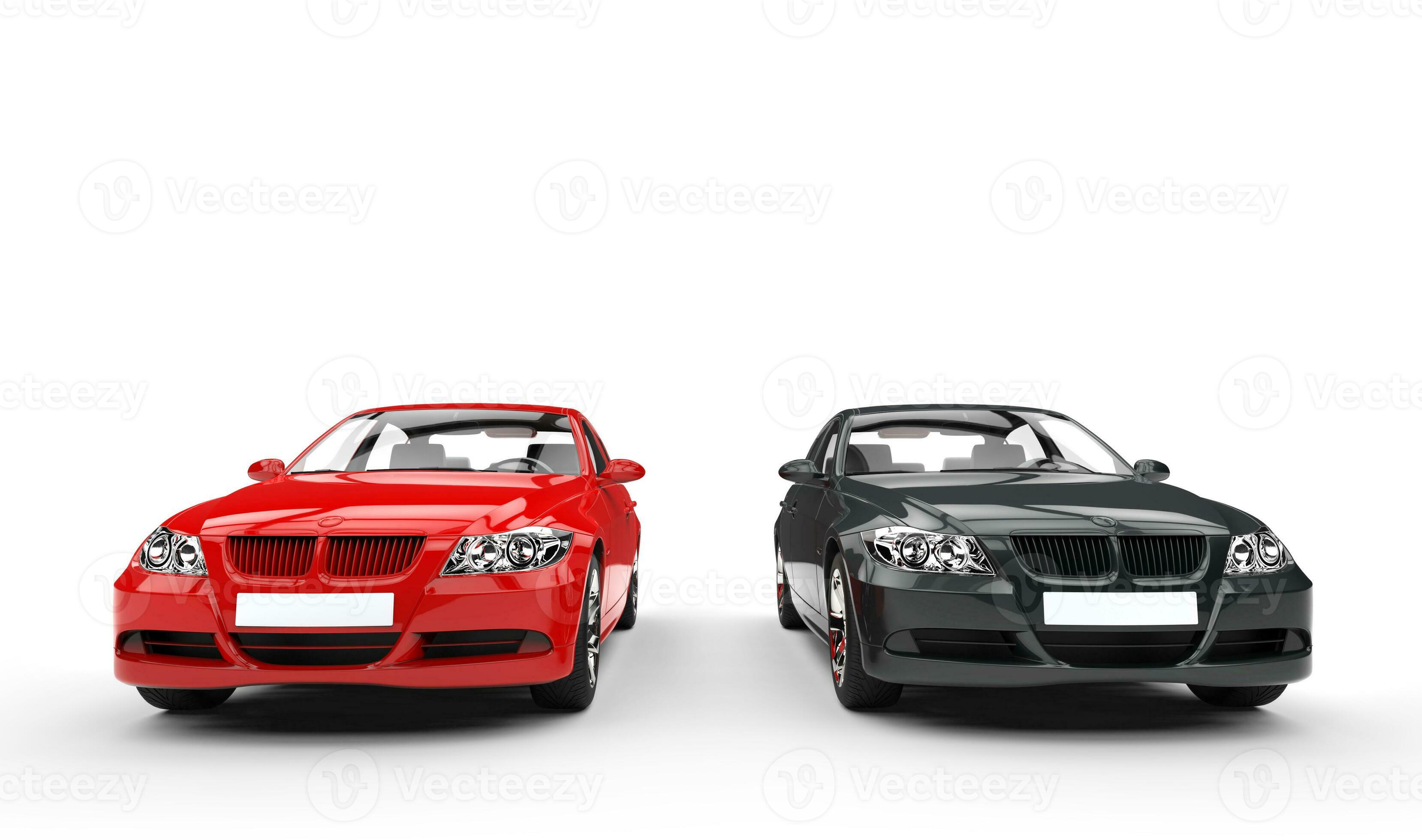schwarz und rot Autos Vorderseite Aussicht 31192588 Stock-Photo bei Vecteezy