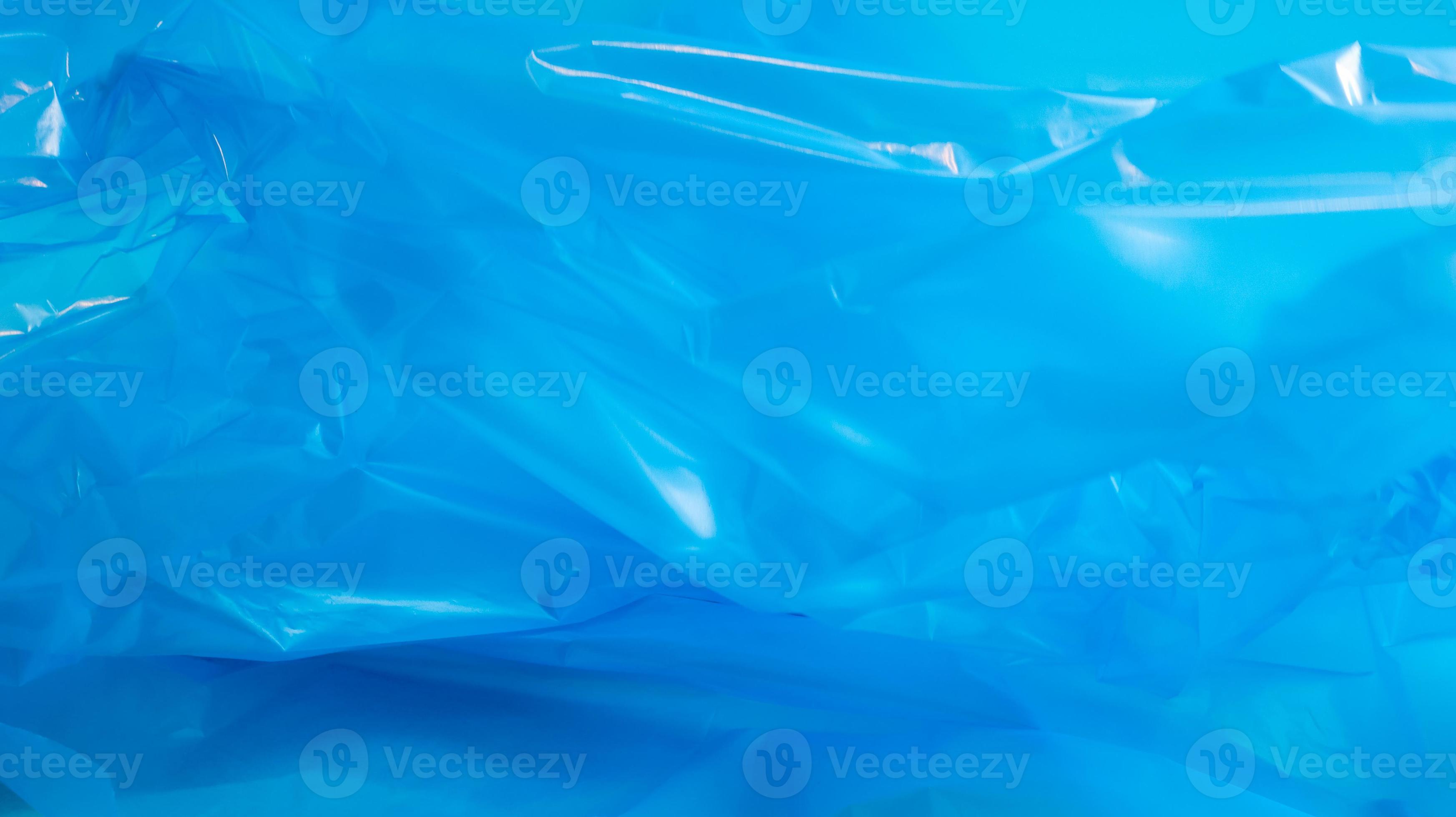 blaue plastiktüte textur und hintergrund. eine Tasche, die dazu bestimmt ist, Müll darin aufzunehmen und zu Hause verwendet und in verschiedene Müllcontainer gelegt wird. foto