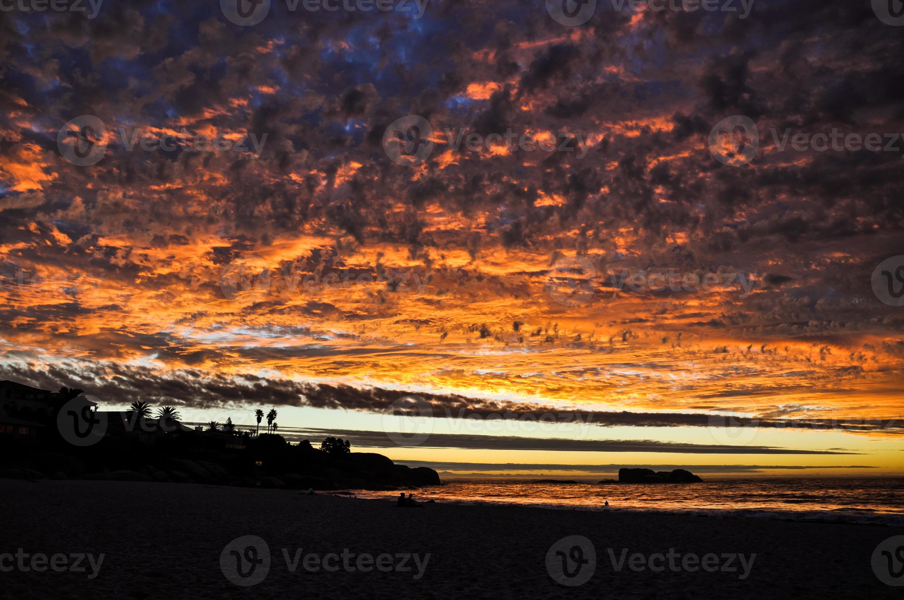 Sonnenuntergang am Clifton Beach - Kapstadt, Südafrika foto